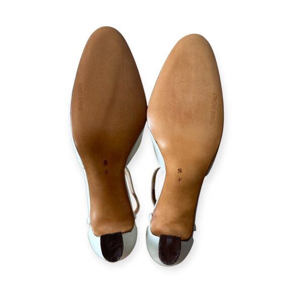 Vintage Roger Vivier White Leather Ankle Strap Heels – Made in Italy, 1960s–70s - Picture 9 of 16